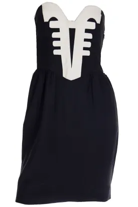 1992 Moschino Couture Spring Summer 1992 Strapless Venetian Gondola Bow Dress