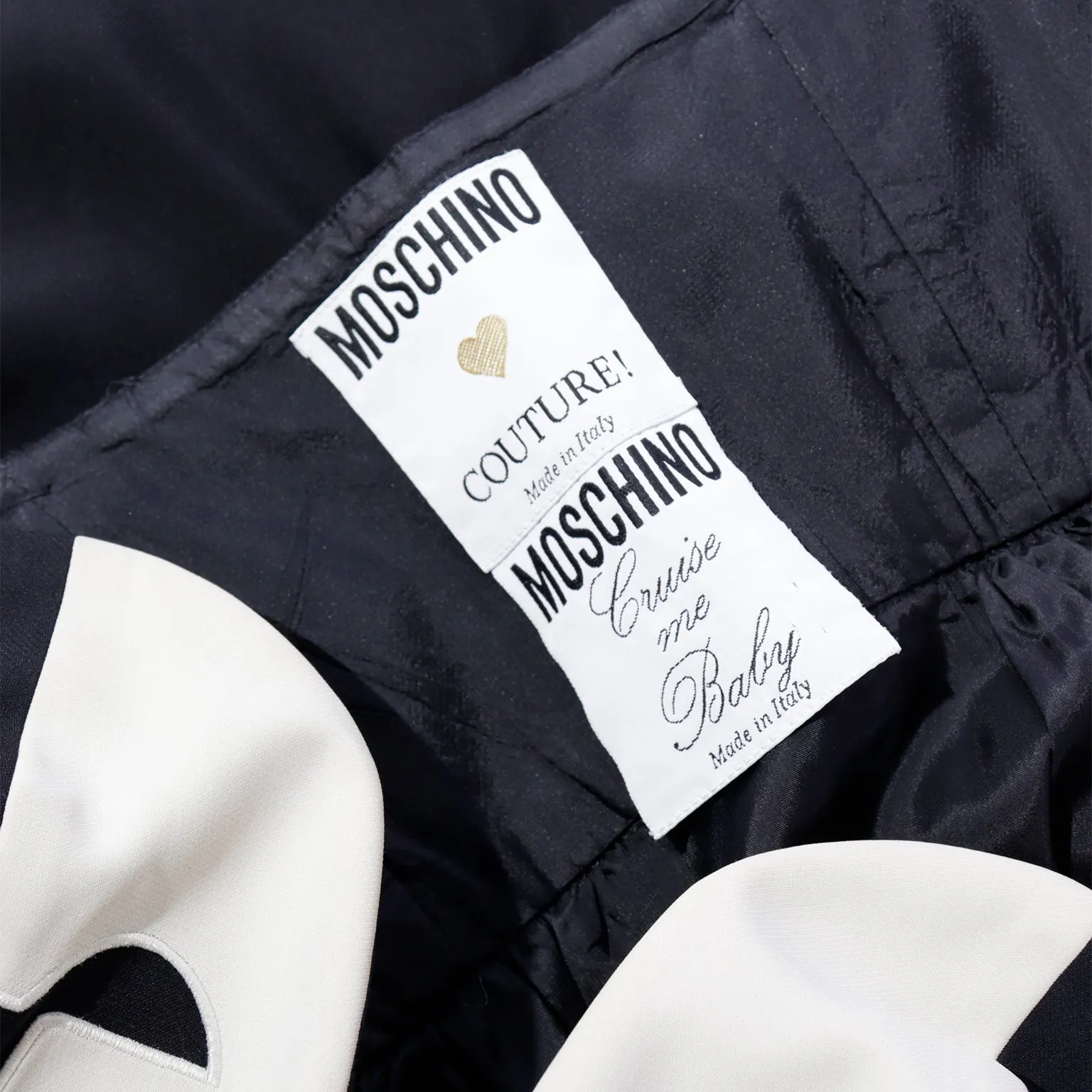 1992 Moschino Couture Spring Summer 1992 Strapless Venetian Gondola Bow Dress