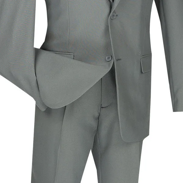 (42R) Gray Slim Fit Men's 2 Piece Business Suit 2 Button