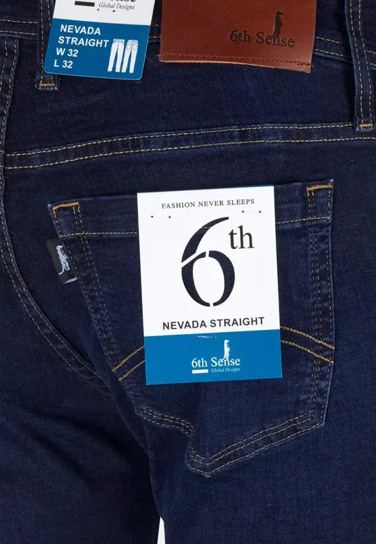 6th Sense Nevada Stretch Straight Cut Jeans - Prussian Blue