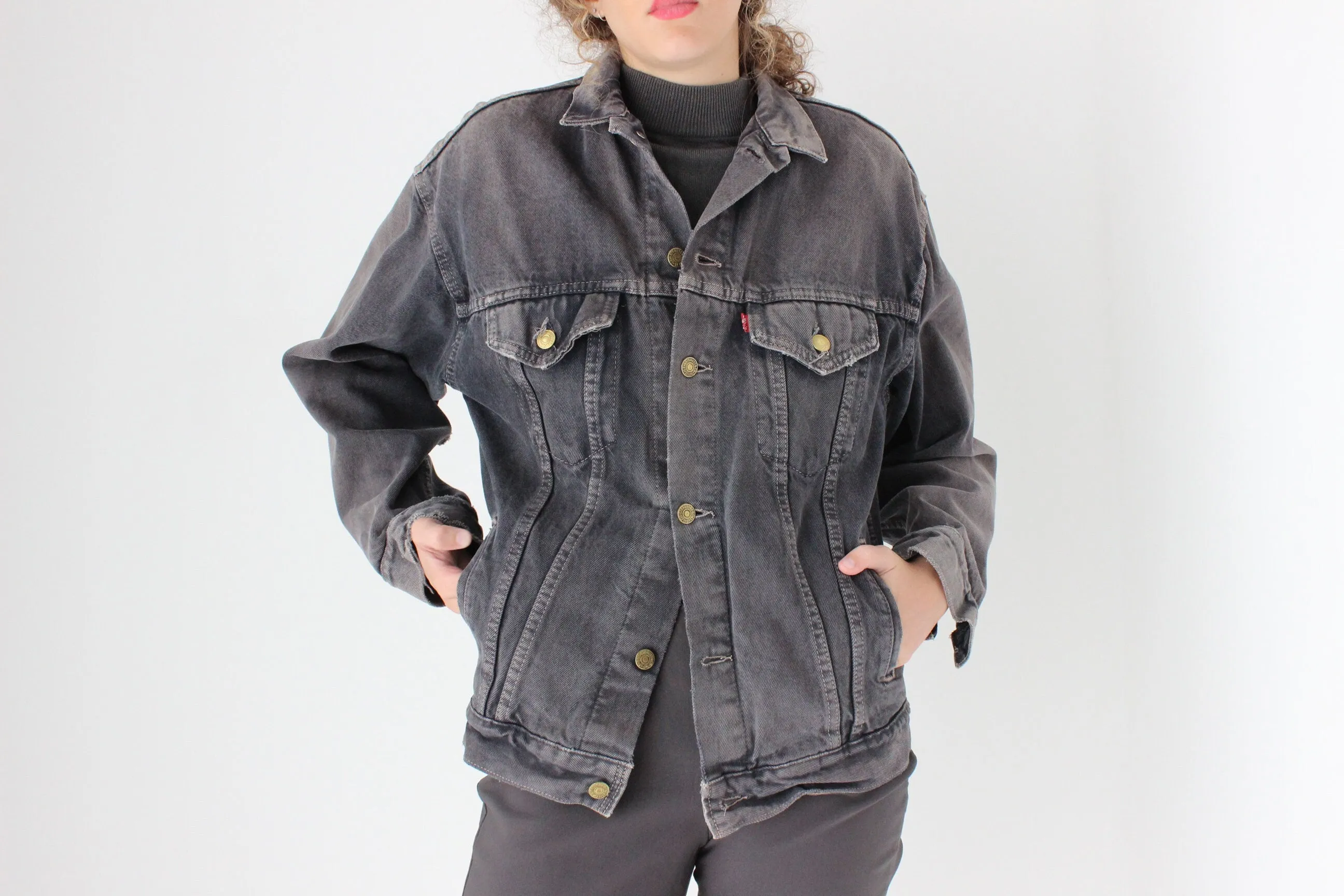 80s LEVIS Faded & Worn In Denim Trucker Jacket