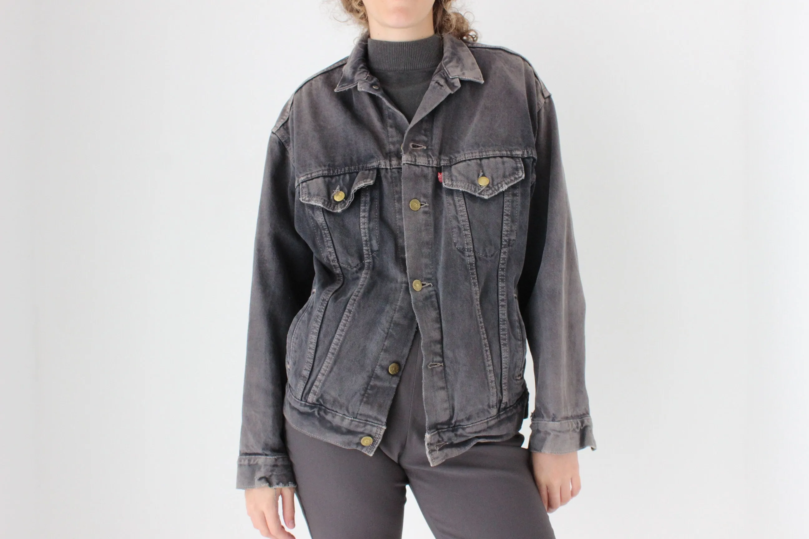 80s LEVIS Faded & Worn In Denim Trucker Jacket