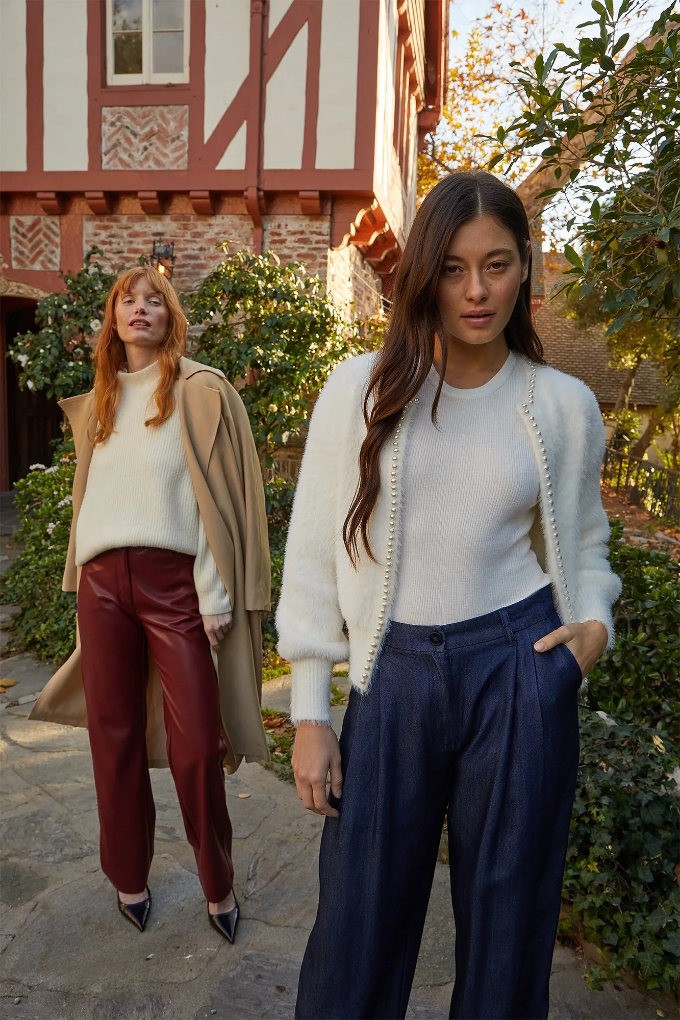 Adler Faux Leather Pant - Maroon