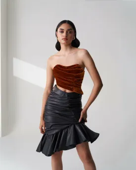 Asymmetric Leather Skirt