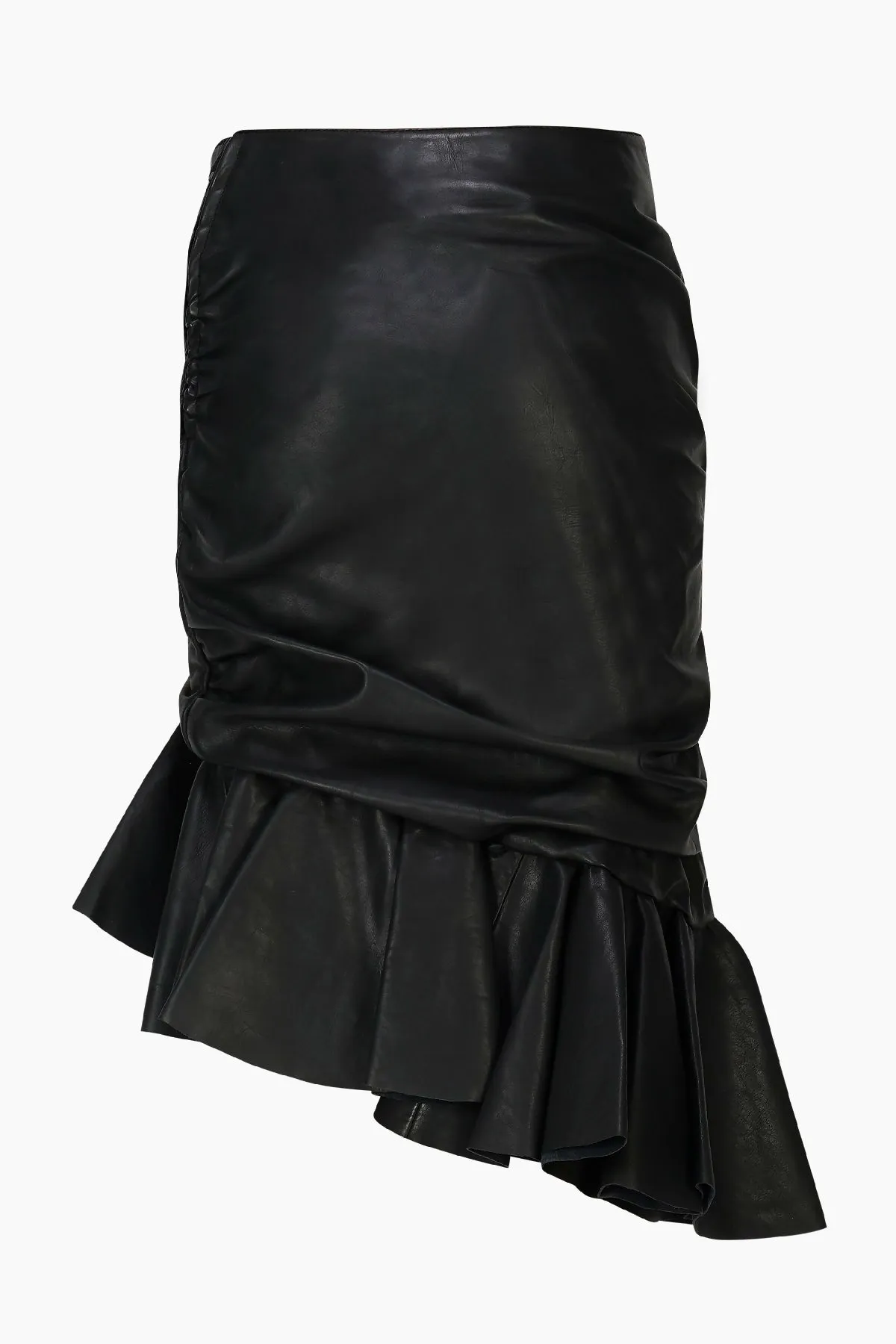 Asymmetric Leather Skirt