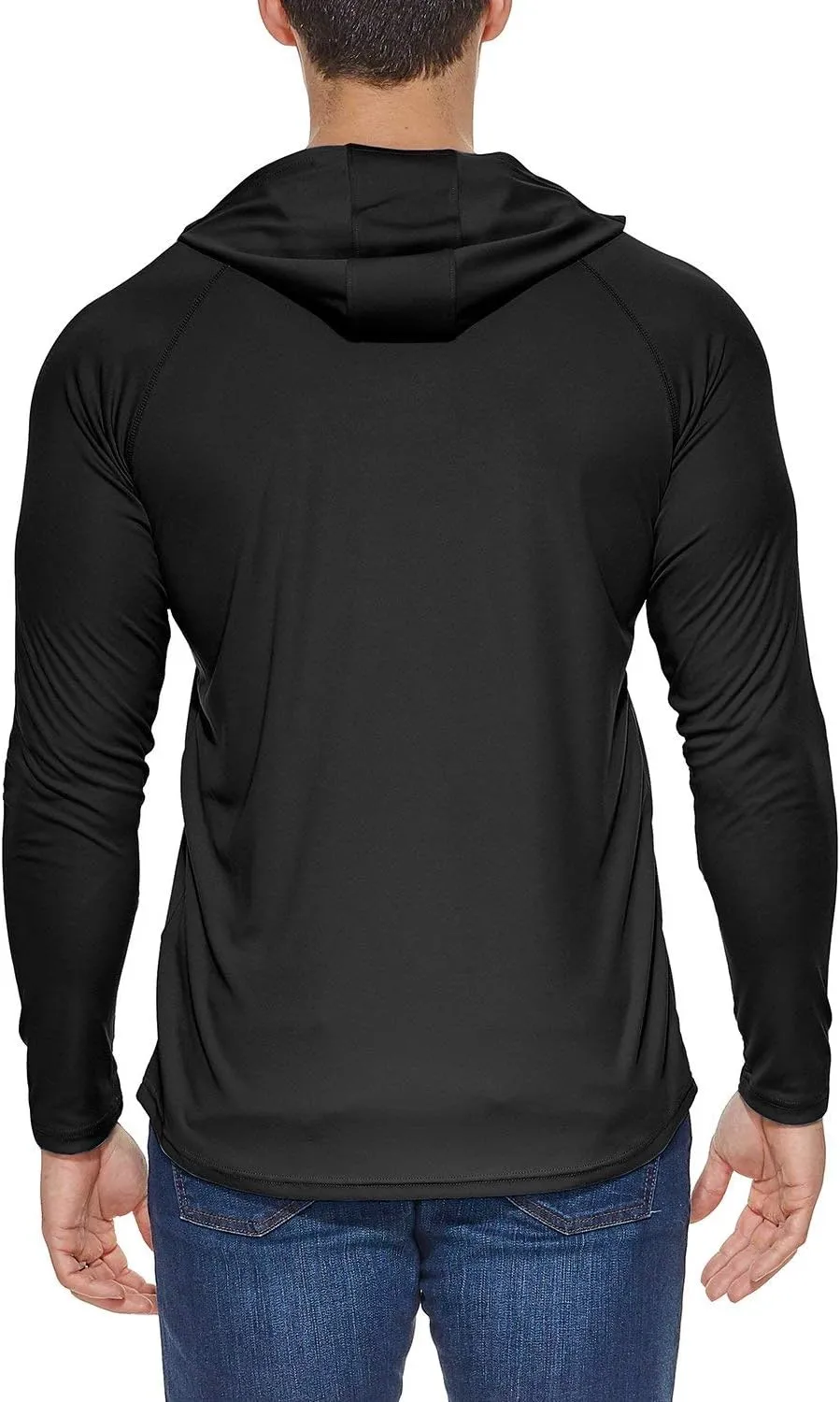 baleaf Men's Sun Protection Hoodie Shirt UPF 50  Long Sleeve UV SPF T-Shirts Rash Guard Fishing Swimming Lightweight