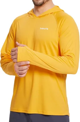 baleaf Men's Sun Protection Hoodie Shirt UPF 50  Long Sleeve UV SPF T-Shirts Rash Guard Fishing Swimming Lightweight