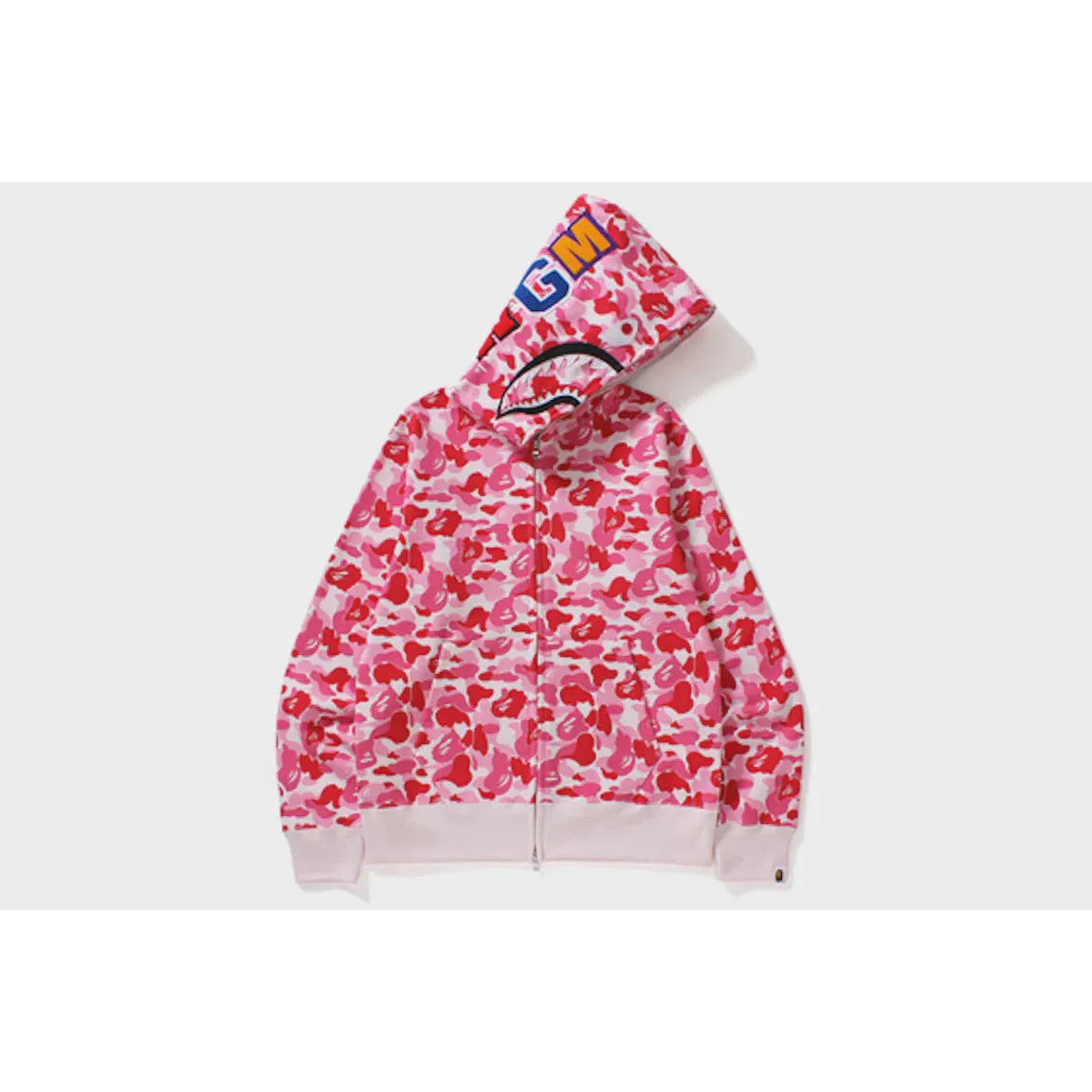 BAPE ABC Camo Shark Full Zip Hoodie - Pink