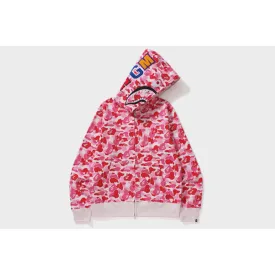 BAPE ABC Camo Shark Full Zip Hoodie - Pink
