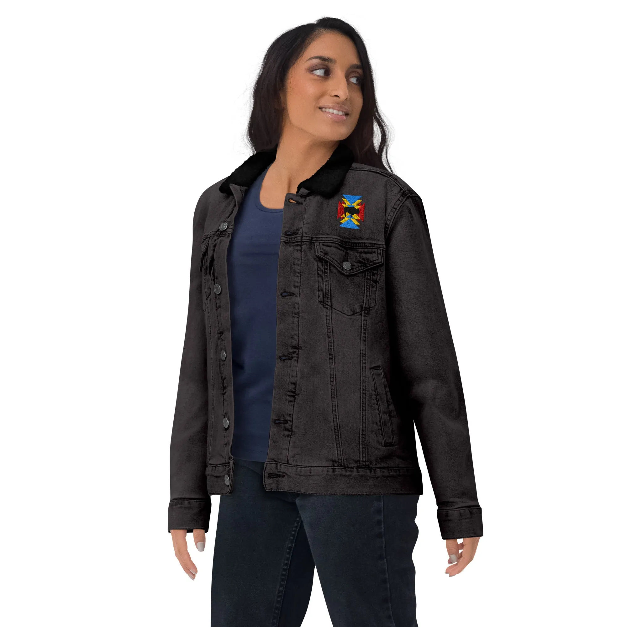 BE BRAVE Unisex Denim Sherpa Jacket