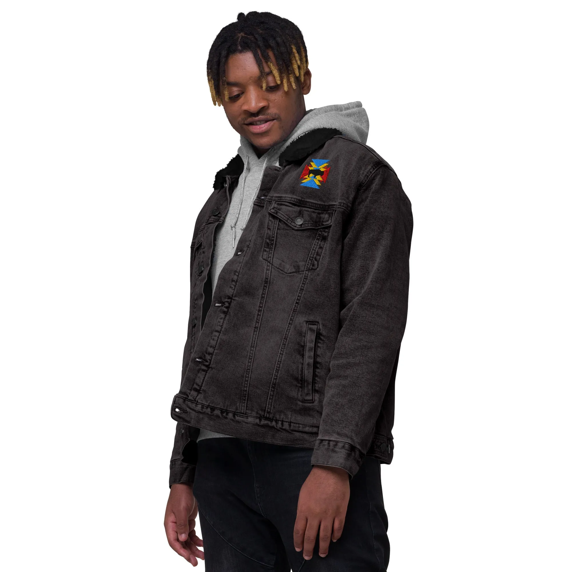 BE BRAVE Unisex Denim Sherpa Jacket