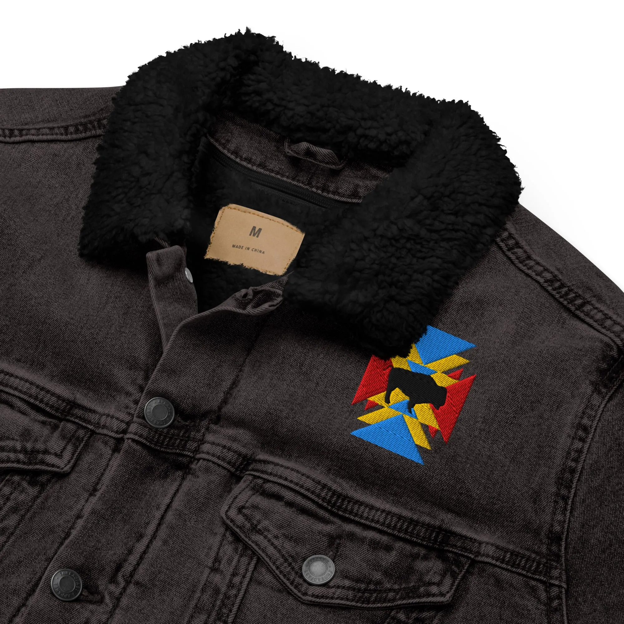 BE BRAVE Unisex Denim Sherpa Jacket