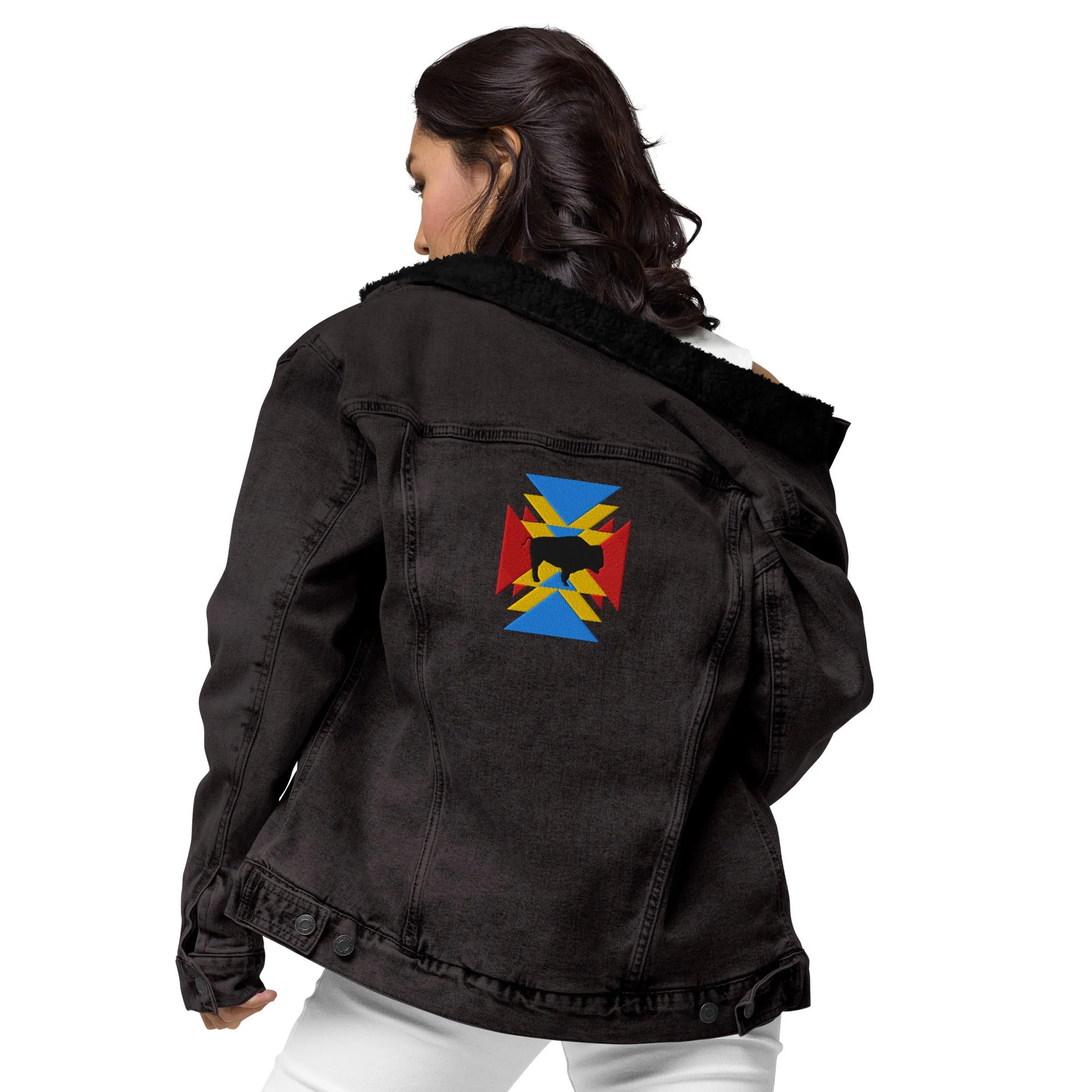 BE BRAVE Unisex Denim Sherpa Jacket