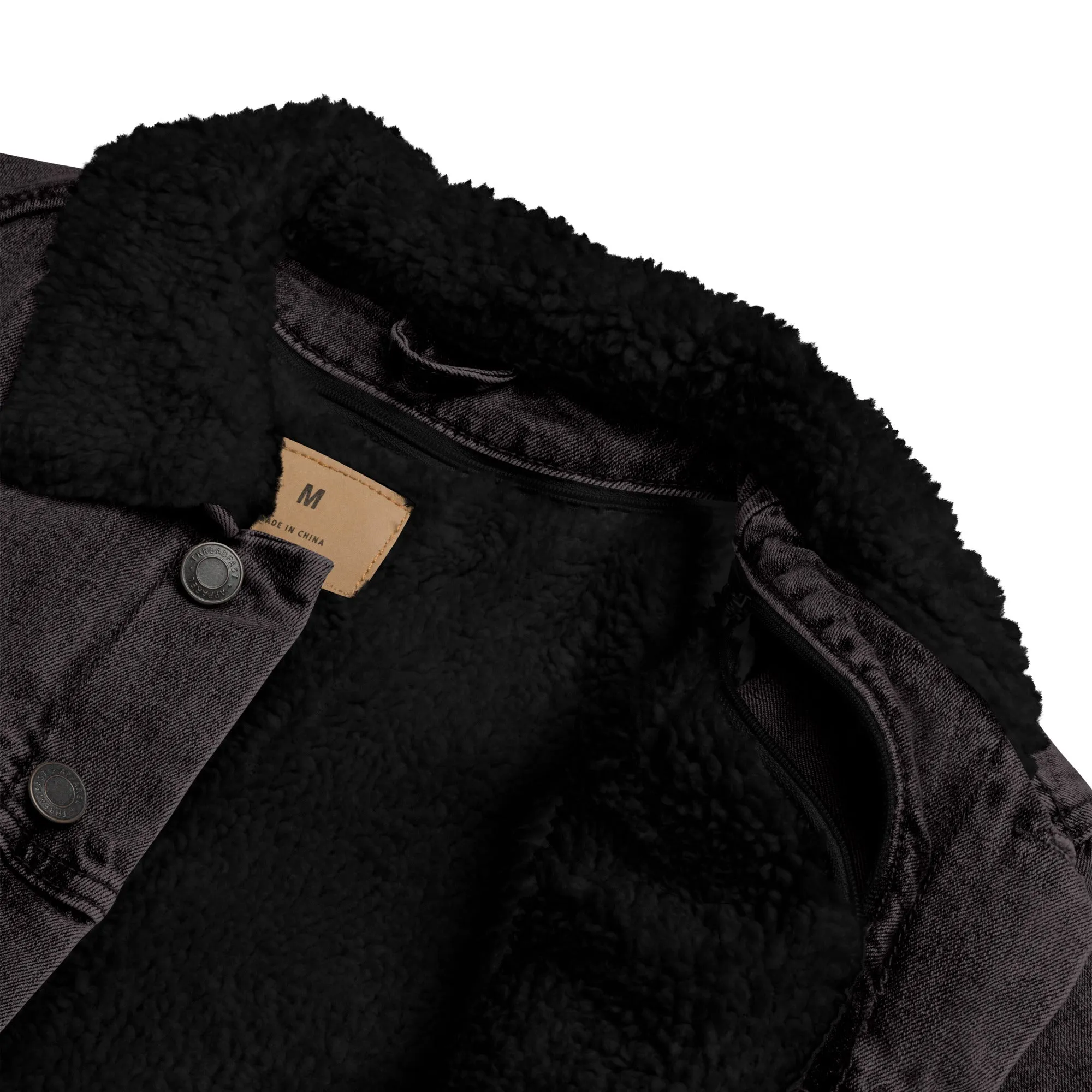 BE BRAVE Unisex Denim Sherpa Jacket