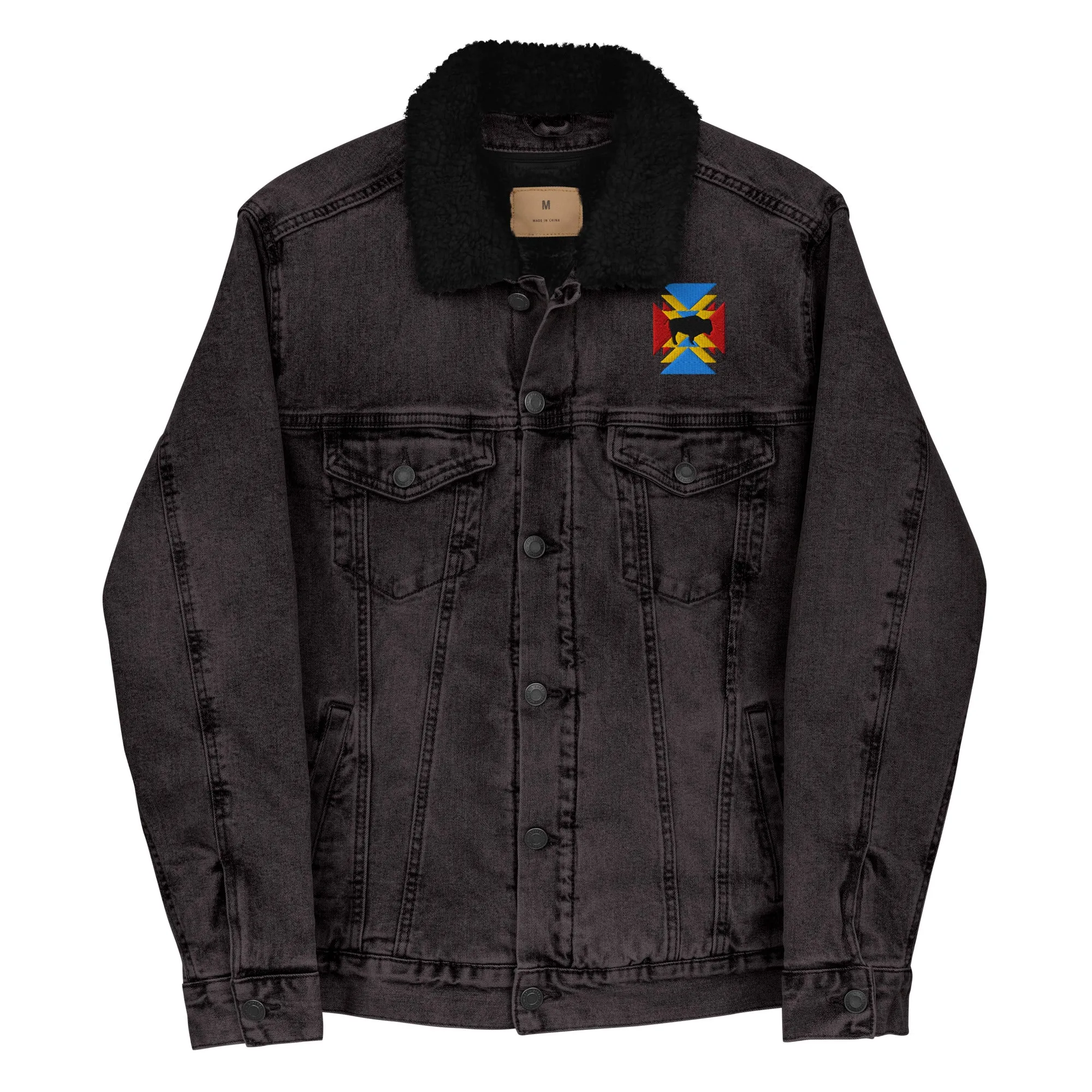 BE BRAVE Unisex Denim Sherpa Jacket