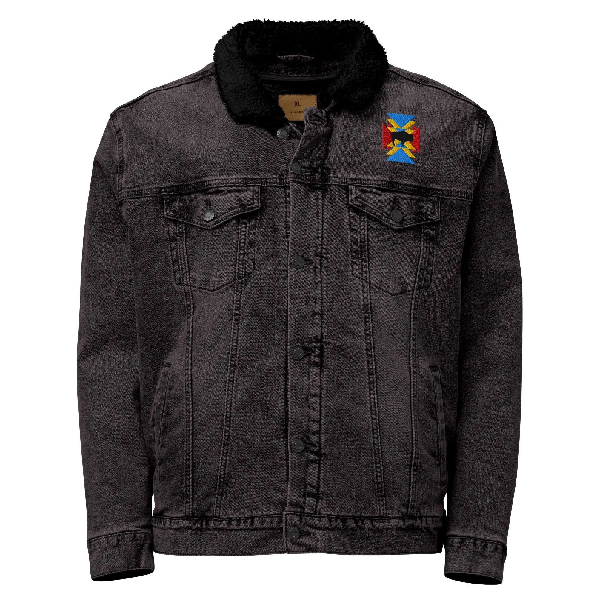 BE BRAVE Unisex Denim Sherpa Jacket