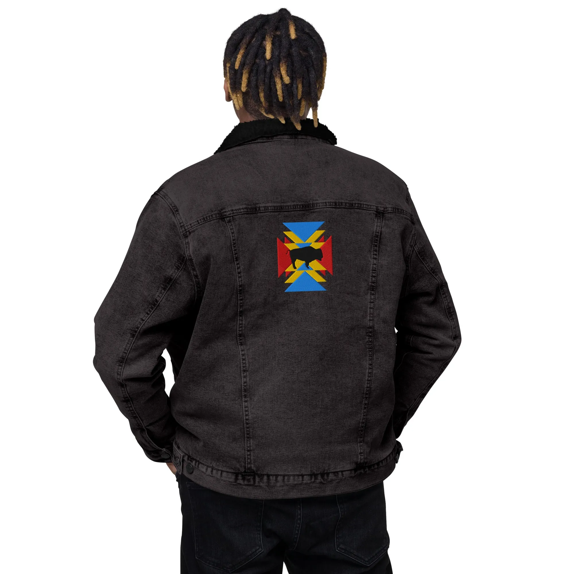 BE BRAVE Unisex Denim Sherpa Jacket