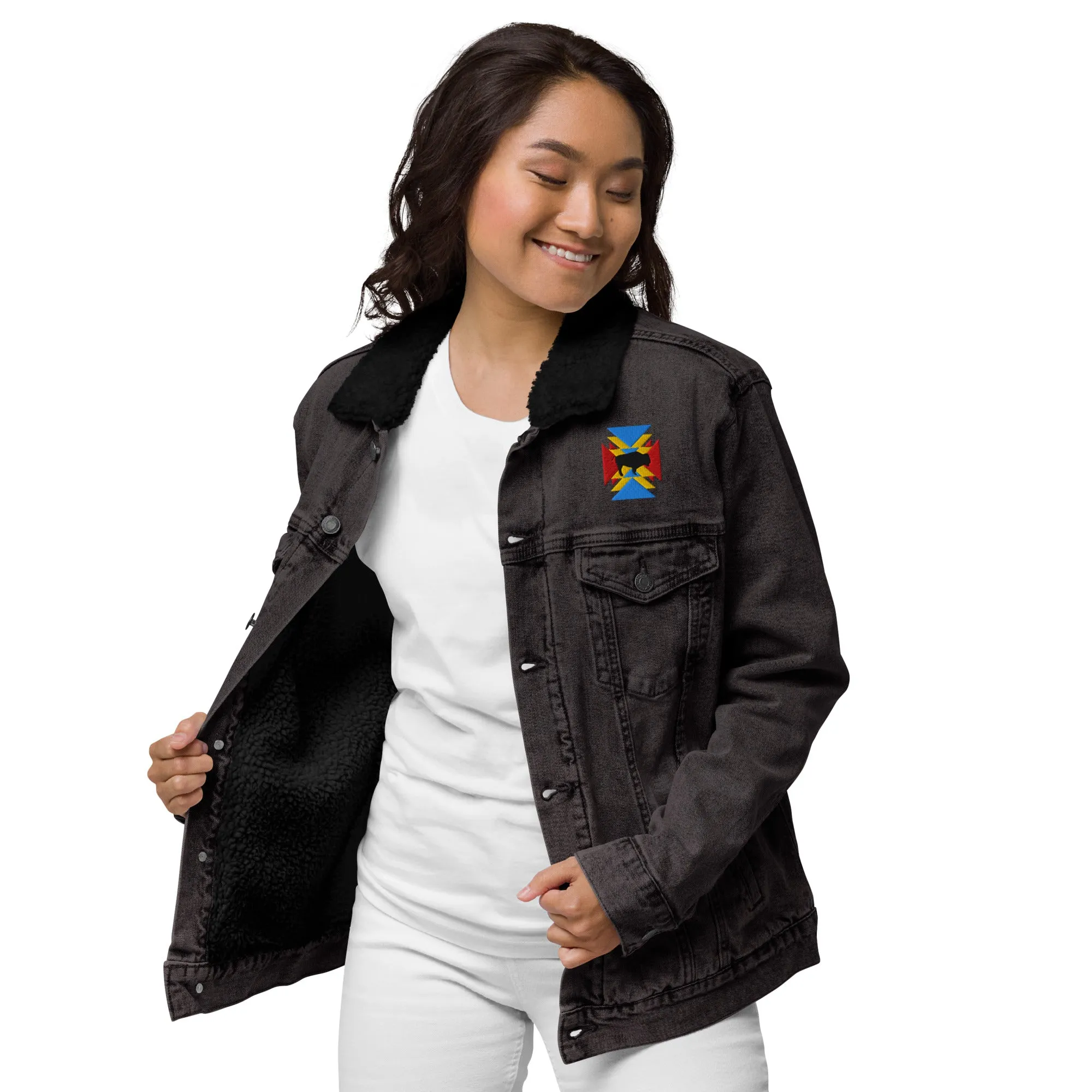 BE BRAVE Unisex Denim Sherpa Jacket
