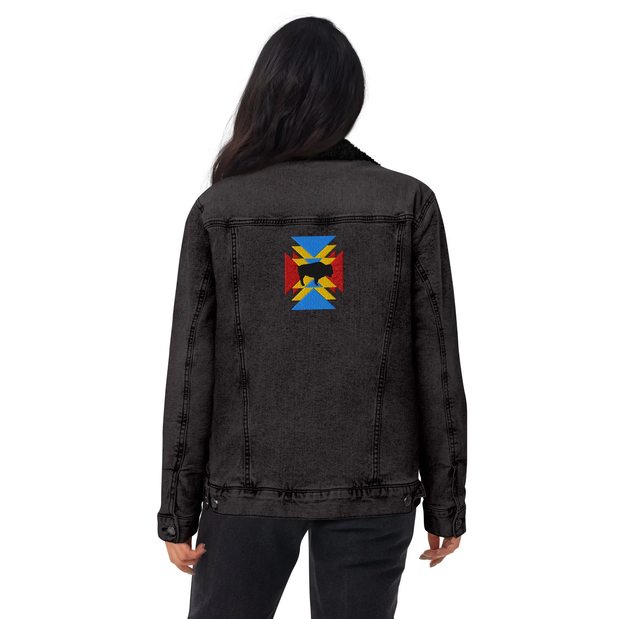 BE BRAVE Unisex Denim Sherpa Jacket