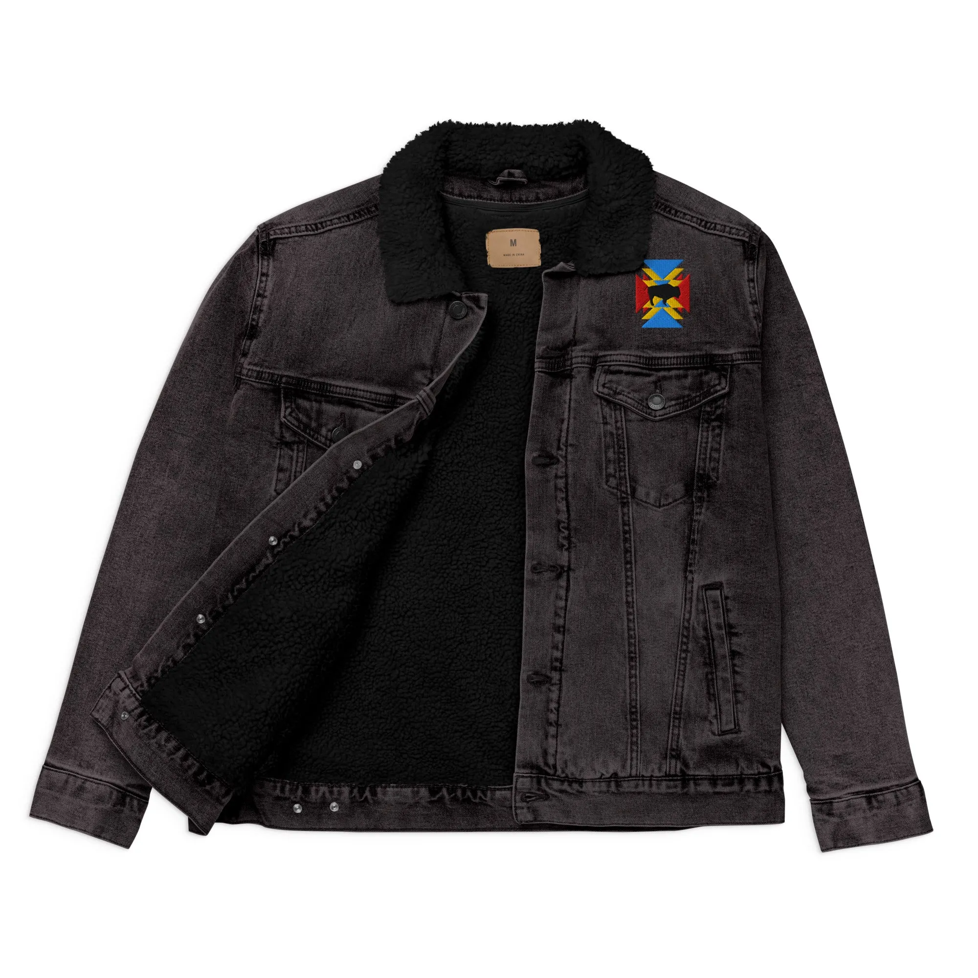 BE BRAVE Unisex Denim Sherpa Jacket