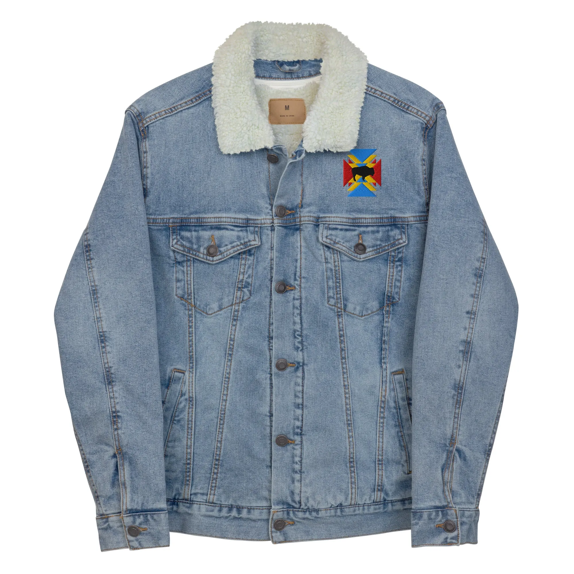 BE BRAVE Unisex Denim Sherpa Jacket
