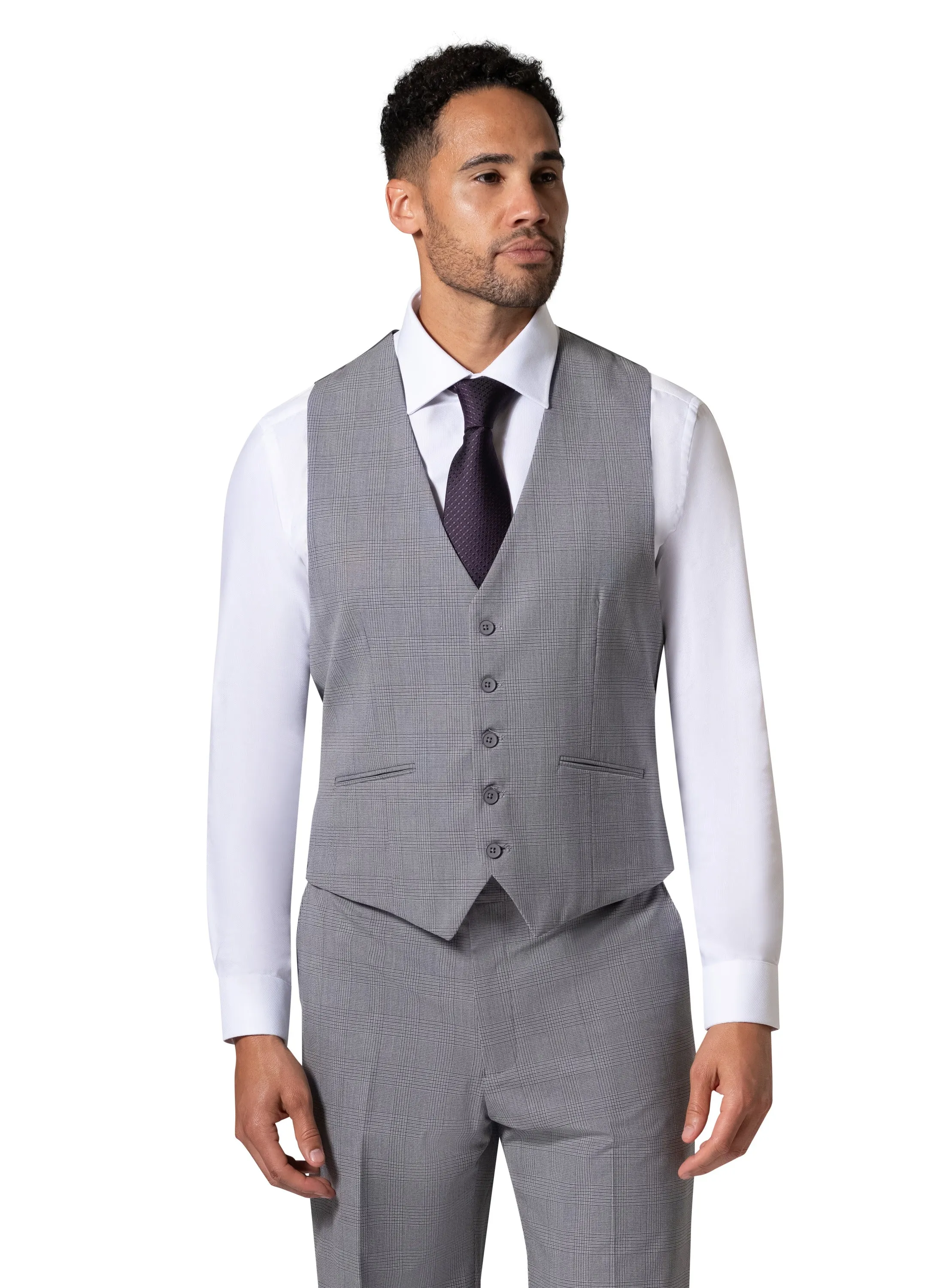 Bergamo Orange BP04KE-07 3PC Notch Slim Suit - Grey
