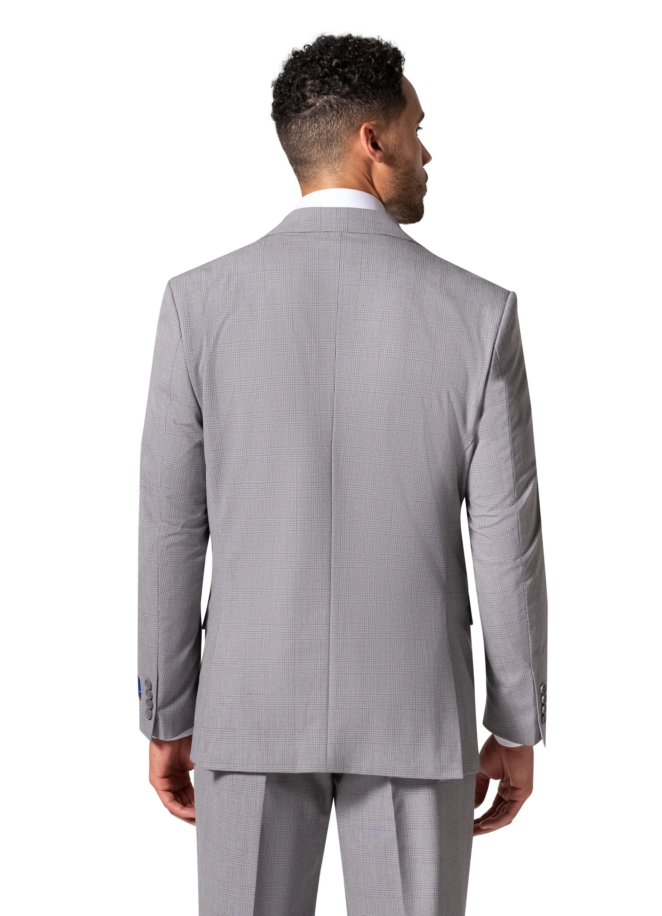 Bergamo Orange BP04KE-07 3PC Notch Slim Suit - Grey