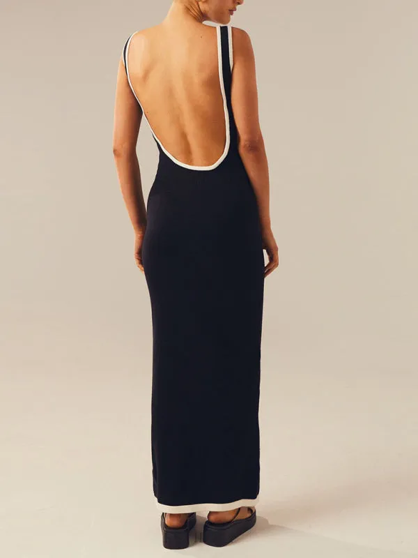 Blue Zone Planet |  Backless hollow strapless long maxi dress with hip covering