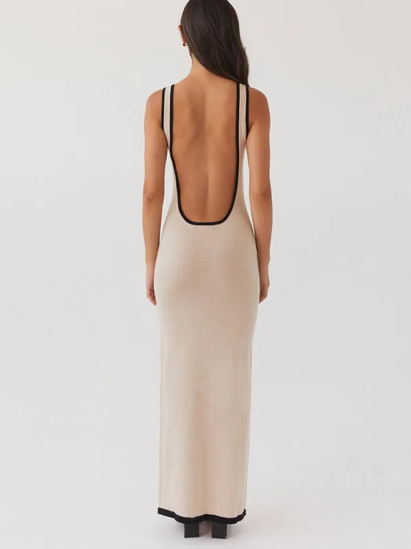 Blue Zone Planet |  Backless hollow strapless long maxi dress with hip covering