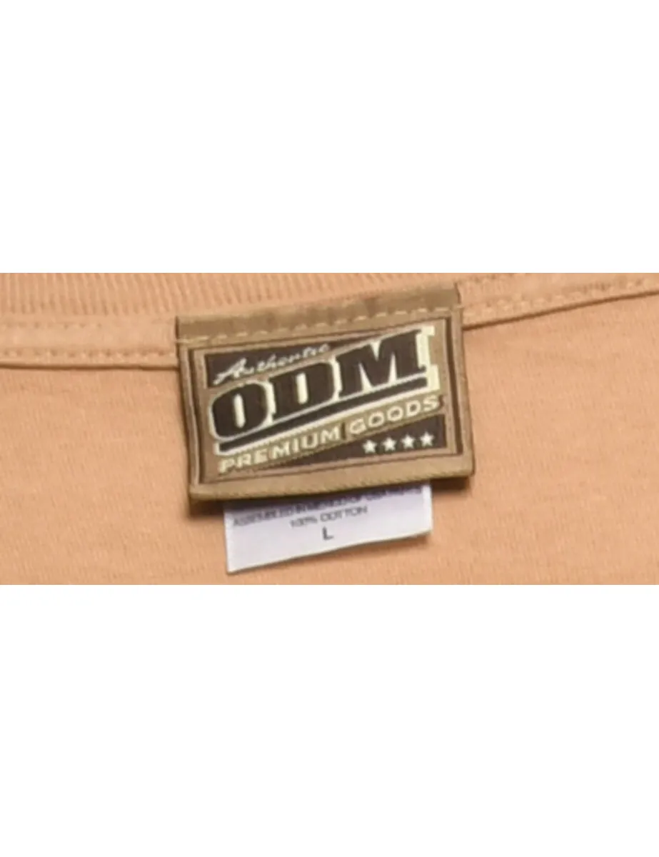 Brown Printed T-shirt - L