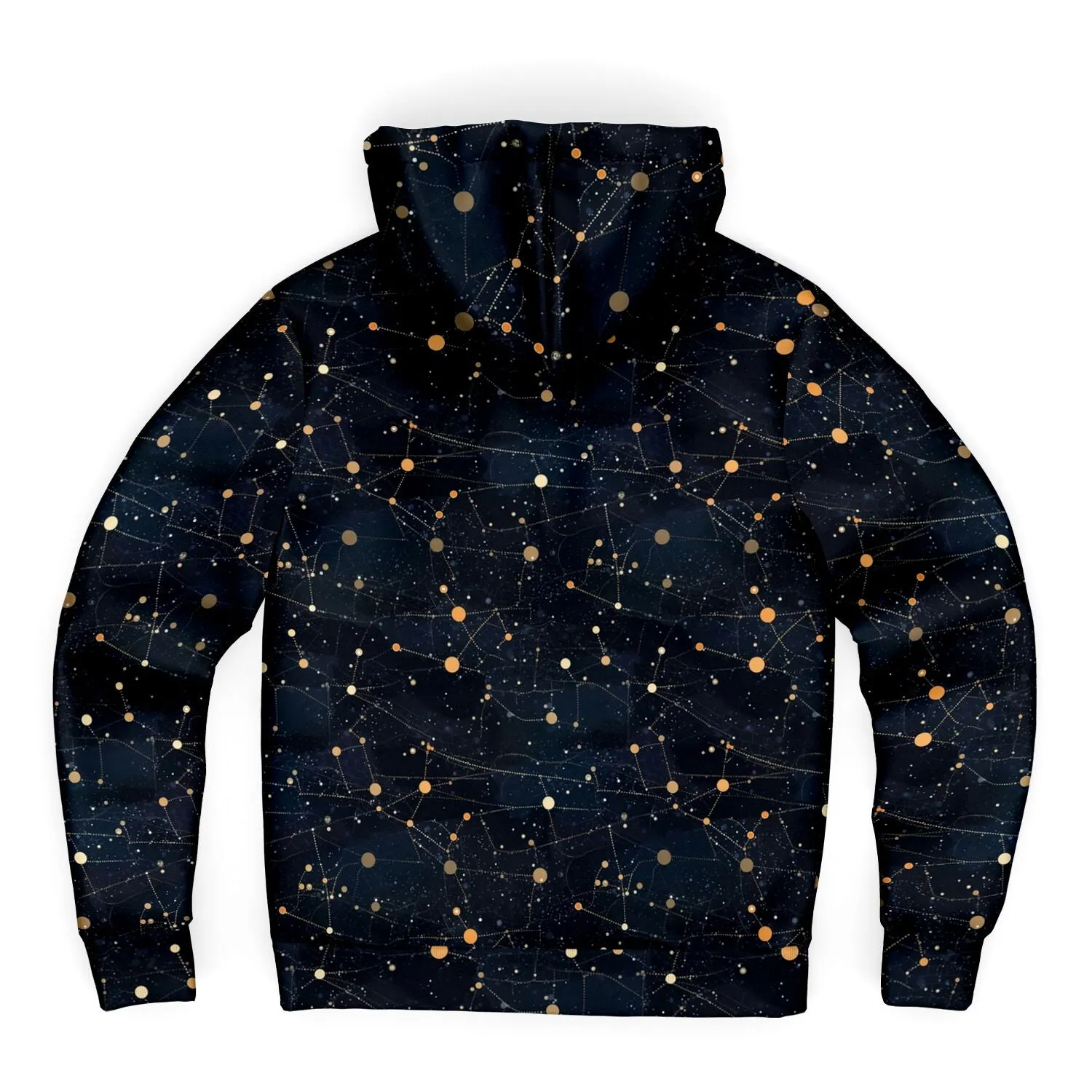 Constellation Zip Up Fleece Lined Hoodie, Space Galaxy Heavyweight Full Zipper Pocket Men Women Unisex Aesthetic Hooded Sweatshirt Jacket
