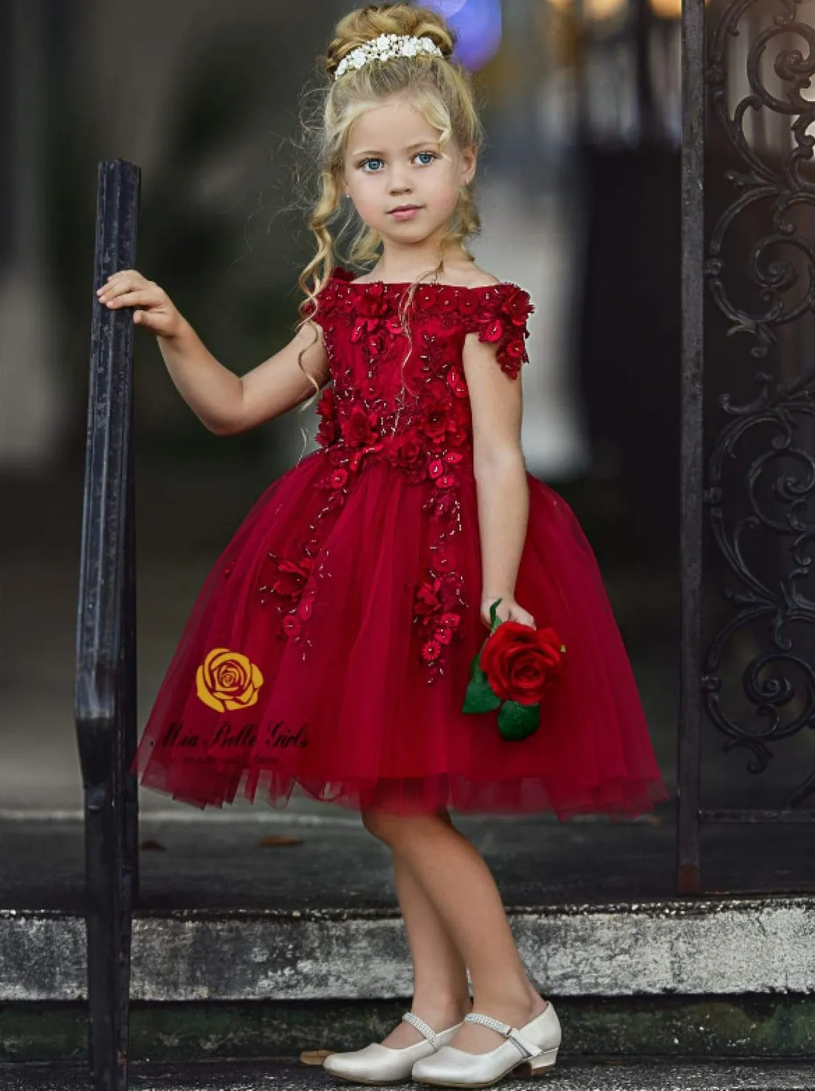 Cranberry Cuteness Floral Princess Special Occasion Dress