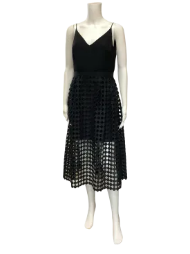 Cynthia Rawley Women's Dress Midi Length Black Lazer Cut Sleeveless Size: 6