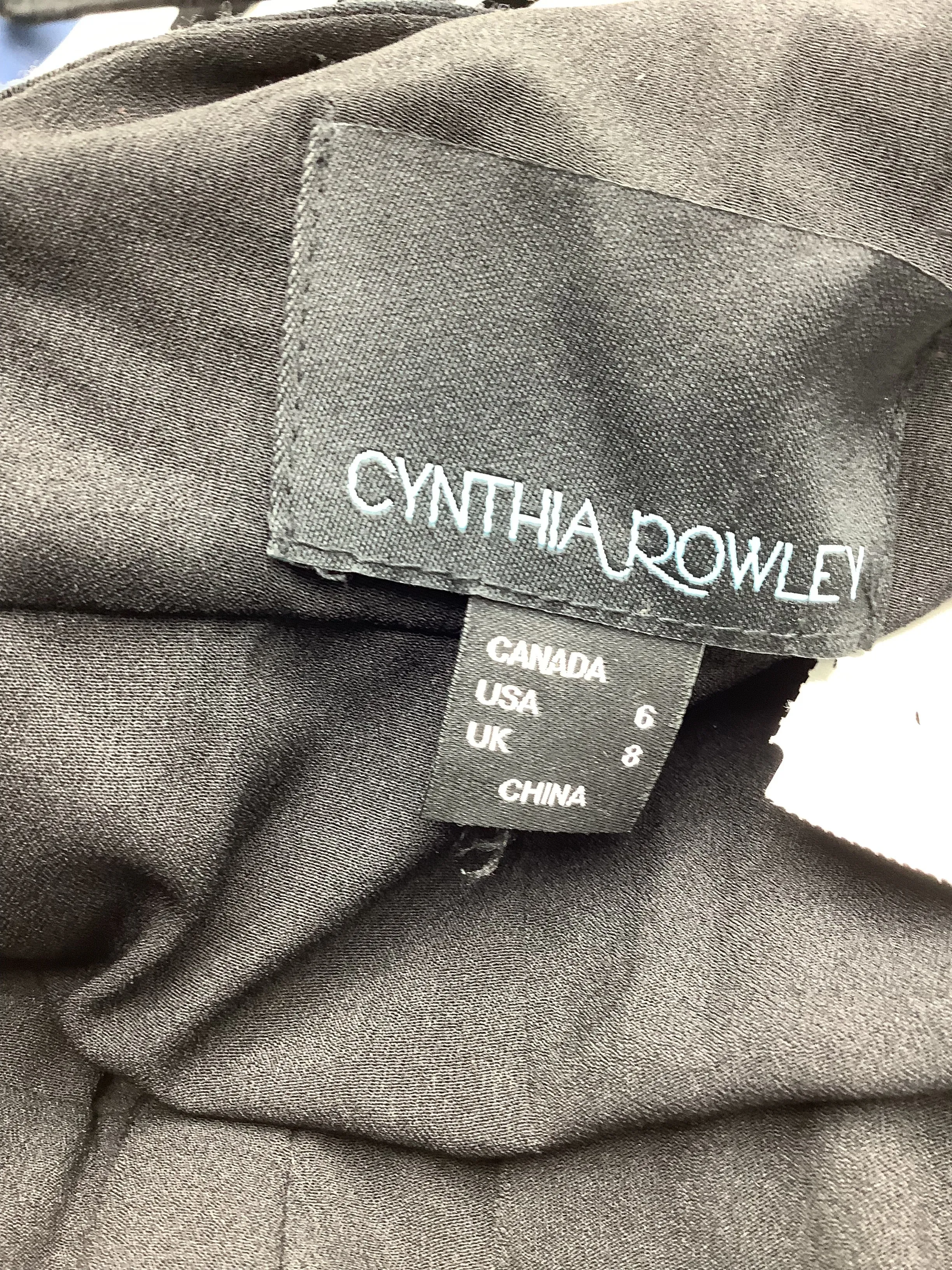 Cynthia Rawley Women's Dress Midi Length Black Lazer Cut Sleeveless Size: 6