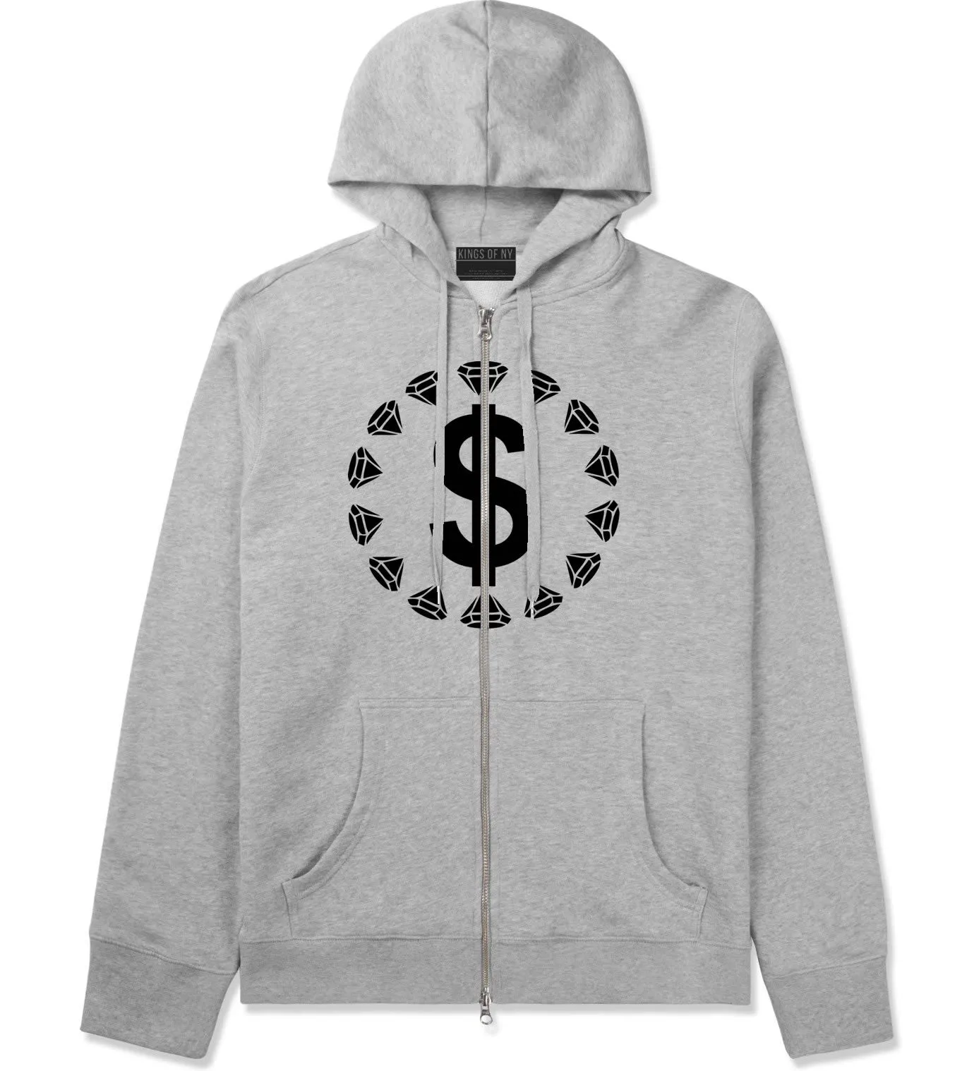 Diamonds Money Sign Logo Zip Up Hoodie Hoody
