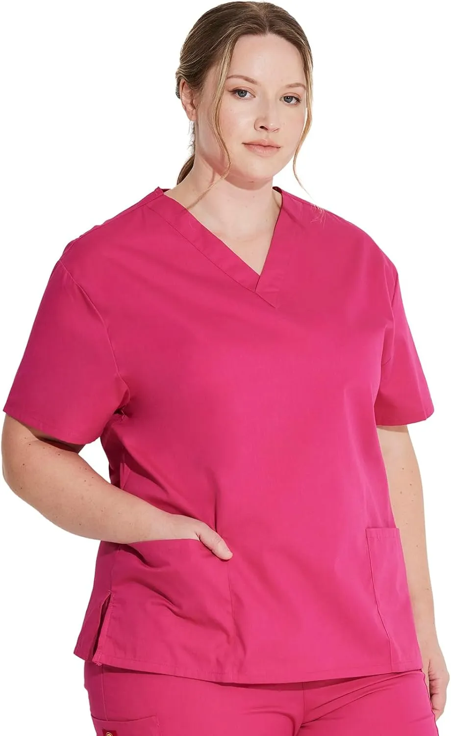 Dickies Women's V-Neck Scrub Top with 3 Pockets and Side Vents - 86706
