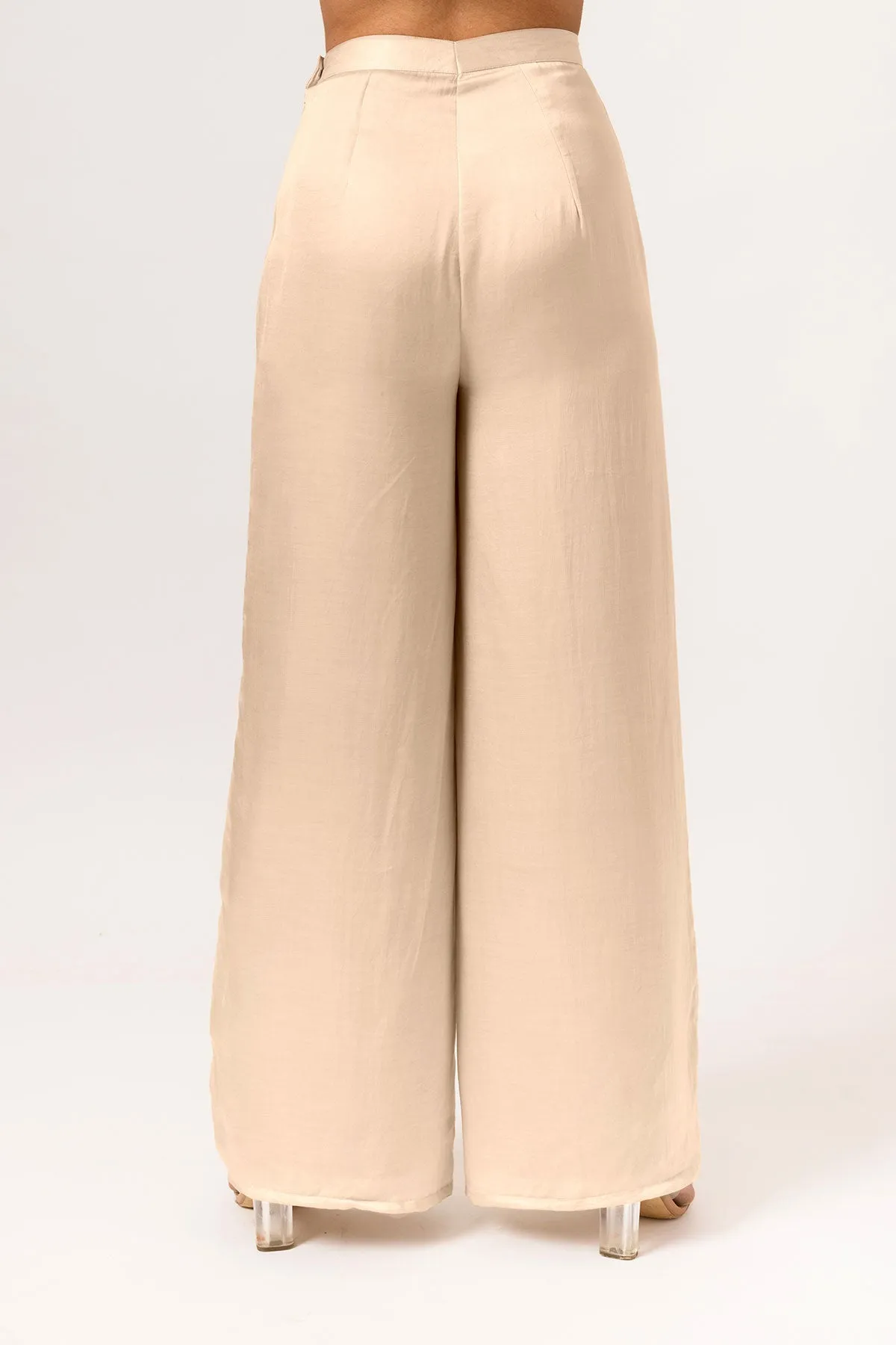 Ecru-Wide Legged Pants