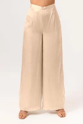 Ecru-Wide Legged Pants