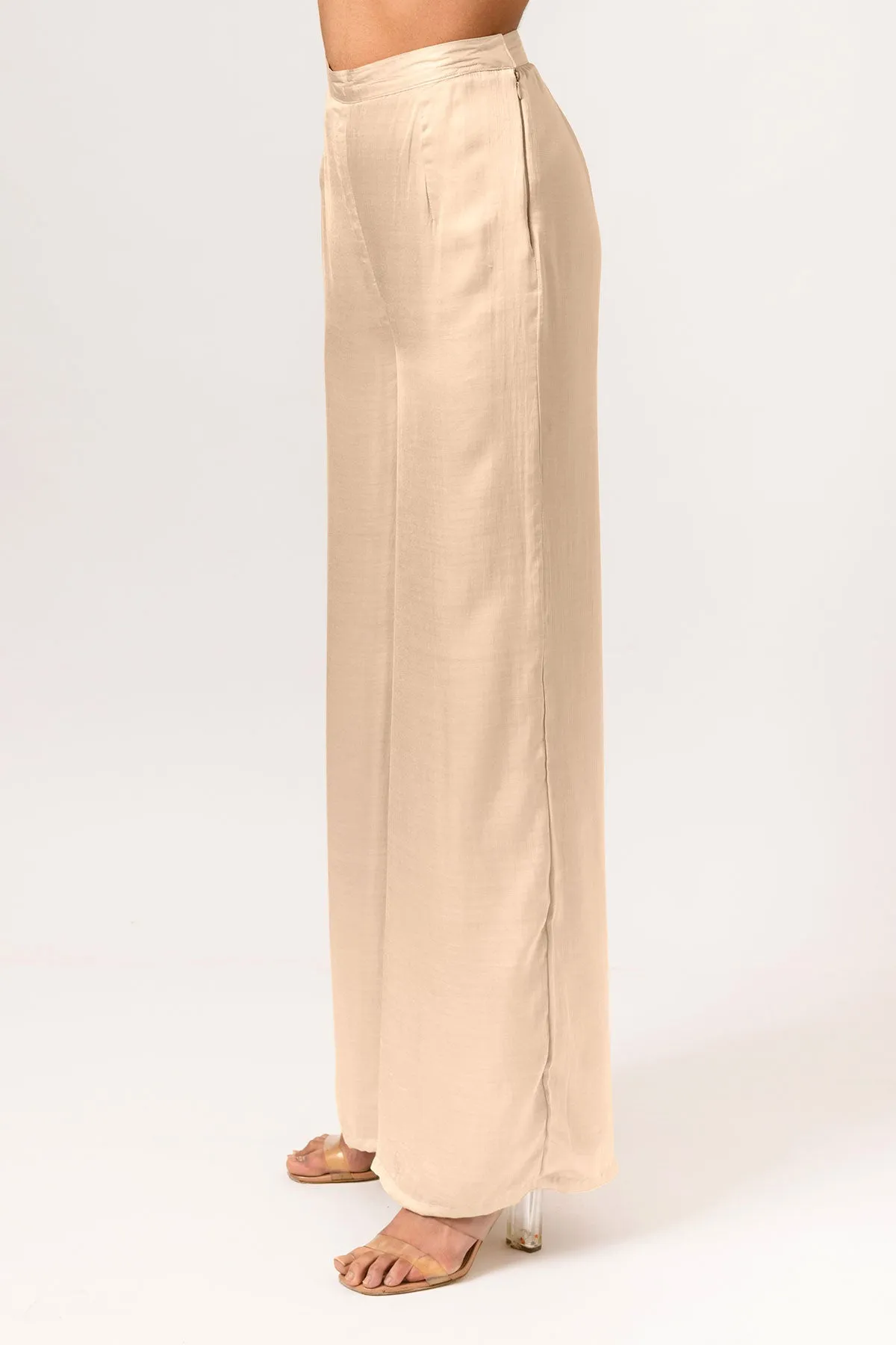 Ecru-Wide Legged Pants
