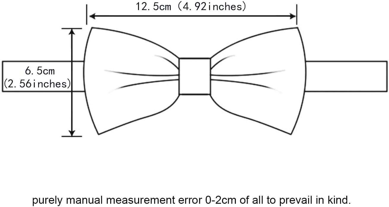 GUSLESON Mens Solid Color Double Fold Pre-tied Bow Tie and Pocket Square Cufflink Set with Gift Box