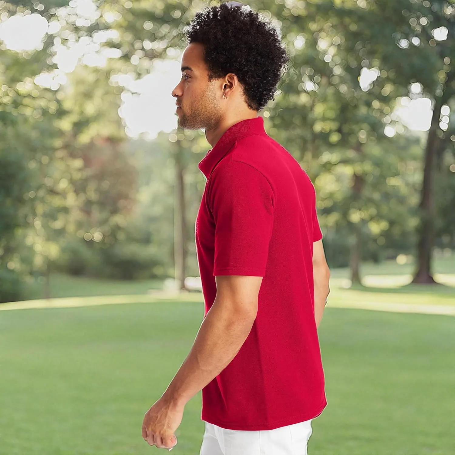 Hanes Men??s X-Temp Short Sleeve Polo Shirt, Midweight Men's Shirt