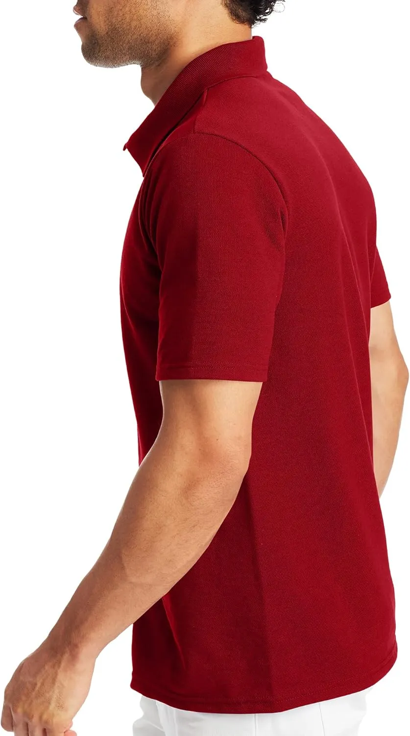 Hanes Men??s X-Temp Short Sleeve Polo Shirt, Midweight Men's Shirt