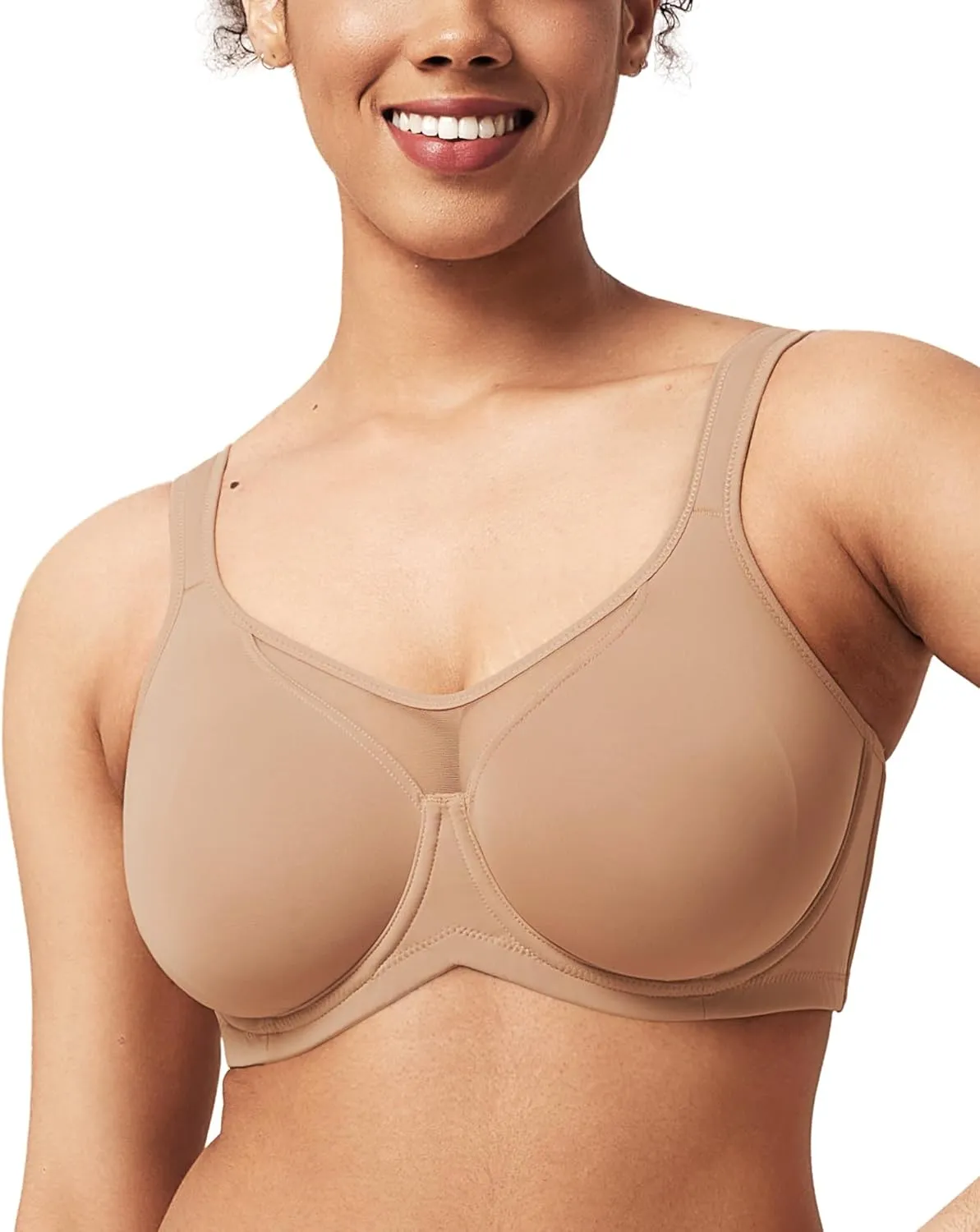 HSIA Minimizer Bras for Women Plus Size, Full Coverage Coolcomfort T Shirt Unlined Bra with Underwire for Heavy Breast