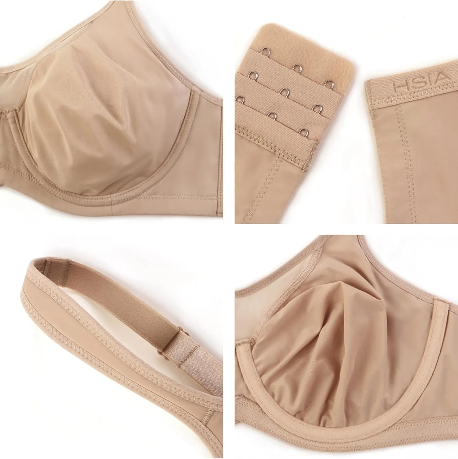 HSIA Minimizer Bras for Women Plus Size, Full Coverage Coolcomfort T Shirt Unlined Bra with Underwire for Heavy Breast