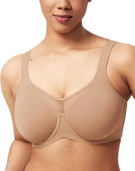 HSIA Minimizer Bras for Women Plus Size, Full Coverage Coolcomfort T Shirt Unlined Bra with Underwire for Heavy Breast