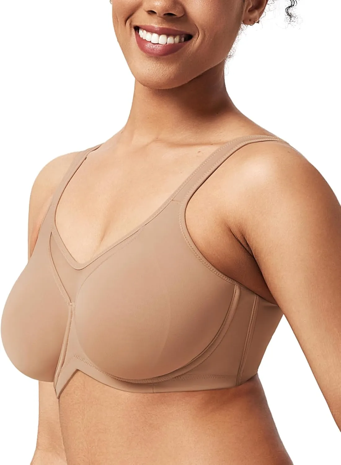 HSIA Minimizer Bras for Women Plus Size, Full Coverage Coolcomfort T Shirt Unlined Bra with Underwire for Heavy Breast