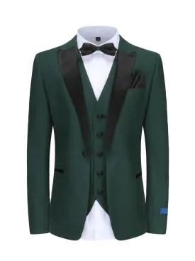 Hunter Green Tuxedo Slim-Fit Satin Peak Lapel TX-500