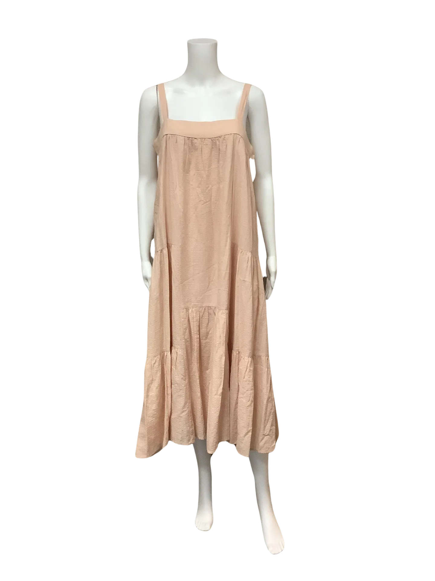 Jenni Kane Women's Long Dress Tan Square Neck Size: S