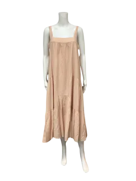 Jenni Kane Women's Long Dress Tan Square Neck Size: S