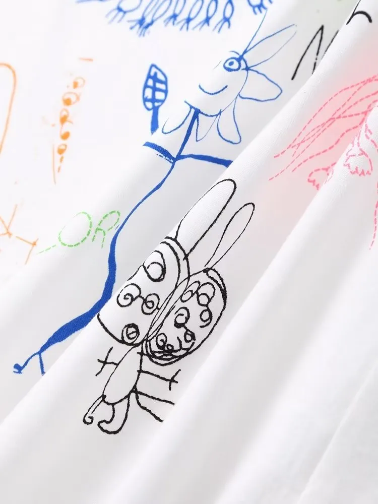 Keyan Scribble Drawing Prints T-Shirts